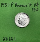 1951 Roosevelt Dime 10c BU Uncirculated Mint State 90% Silver
