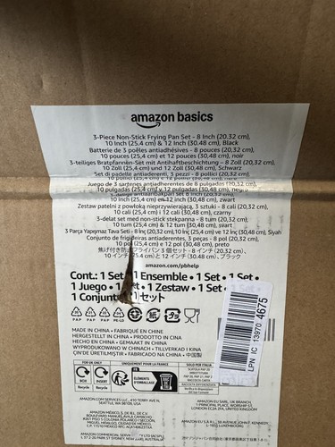 Amazon Basics 3-Piece Non-Stick Frying Pan Set, 20 cm, 25 cm, and 30 cm, Variet - Picture 2 of 5