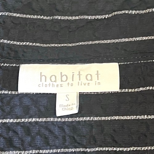 Habitat Bluse Shirt Jacke mit gerafftem Kragen und Knopfleiste schwarz weiß Lagenlook - Bild 6 von 7
