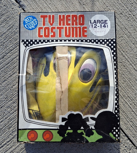 Vintage Ben Cooper Heckle and Jeckle Halloween Costume & Mask 1970s w Box LARGE