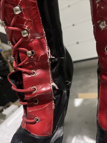 Lack Stiefel Rot Schwarz 37 - Bild 2 von 6