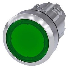 Siemens Flat Green Push Button Head - Momentary  SIRIUS ACT Series  22mm Cutout