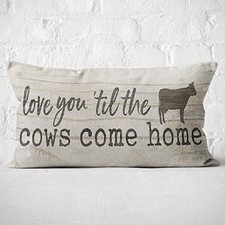 Farmhouse Throw Pillows, Cow Gifts 12x20 Pillow 20" x 12" Pack of 1 
