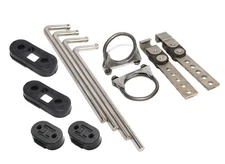 Exhaust Hanger Kit 2Holes Rubber+90°Bend Rod+Open End Swivel Hanger w/2.5"Clamp