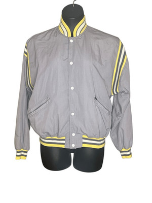 Sasson Men's Gray Long Sleeve Snap  Bomber Jacket Size Medium