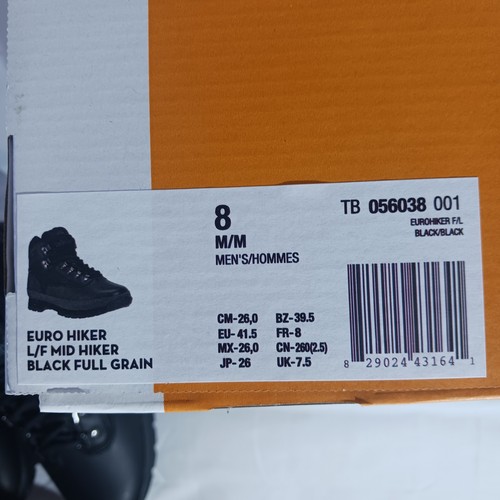 Timberland TB056038001 Men's 8M Euro Hiker L/F Mid Hiking Boots Black Leather - Picture 11 of 11