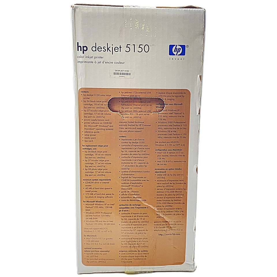 HP Deskjet 5150 Color Inkjet Printer  NEW - Image 2 of 3