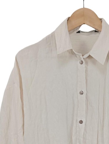 ZARA Blusa-camisa Mujeres Blusa Talla EU 38 blanco puro look casual - Imagen 3 de 5