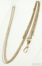 30" YGF ladies' slide chain with delicate curb link chain, fancy pearl-set slide