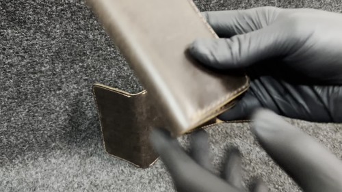 Half-Long Crazy Horse Leather Card holder Brown Coffee_Genuine_10 Card Pockets - Video 1 of 1