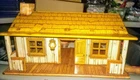 Vtg MARX  WESTERN TIN CABIN Building 1950’s W/Chimney