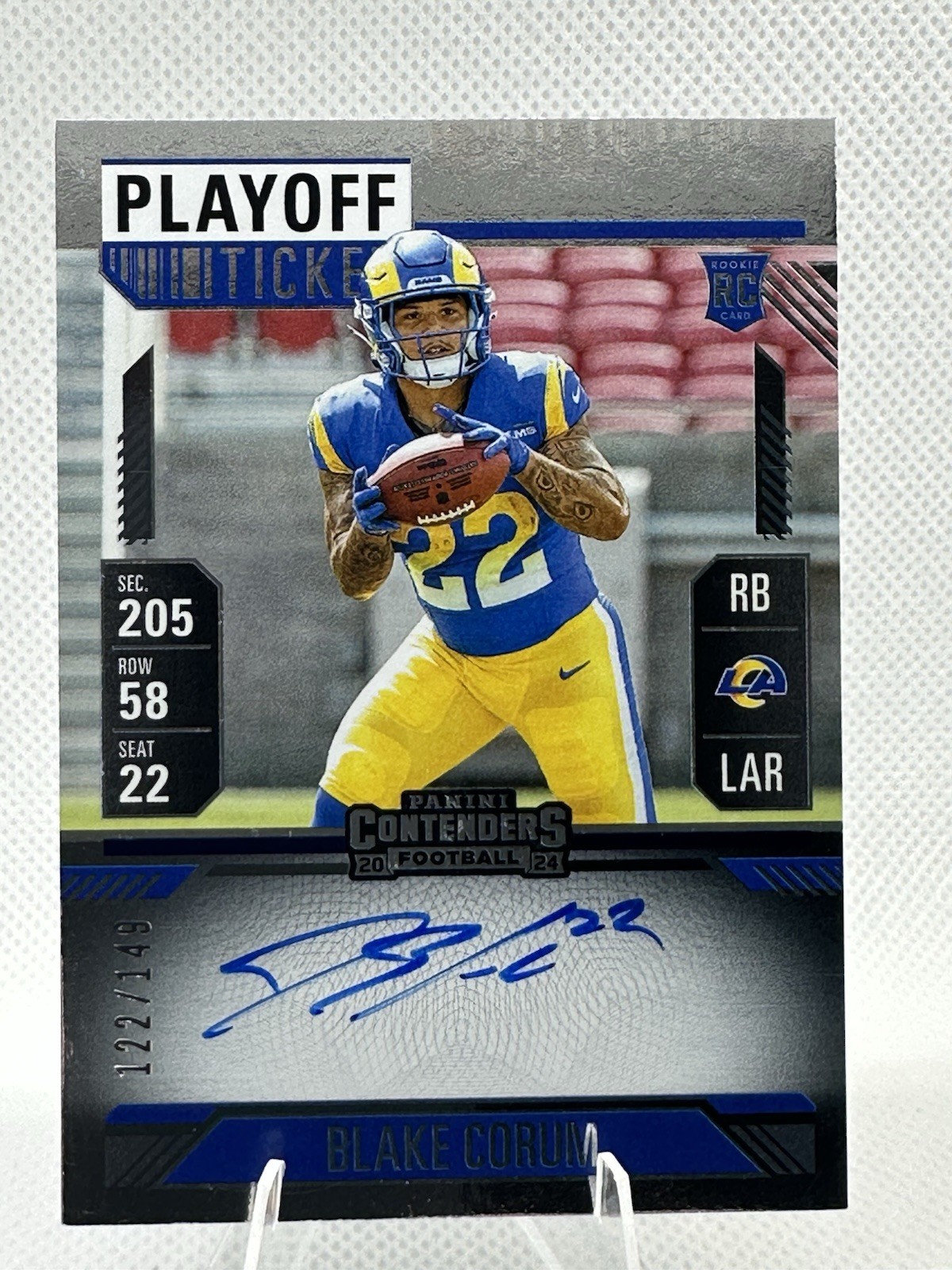 2024 Contenders Blake Corum Playoff Ticket auto /149