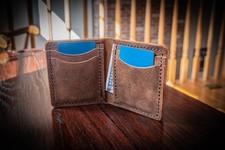 Full Grain Leather Minimalist Card Wallet – Slim Handcrafted Wallet, Rustic Gift