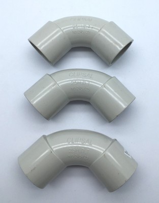 Clipsal 245/25-GY PVC Solid Elbow Conduit Fitting 25mm Grey 