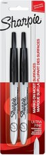Sharpie Retractable Permanent Markers Ultra Fine Point Black 2 Count