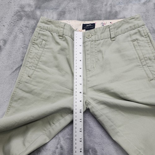 Bailey's Point Pants Womens 3 Juniors Green Mid Rise Crop Capri Straight Cotton - Picture 6 of 9