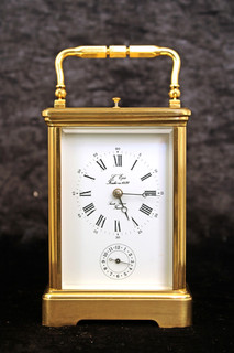 HIGH QUALITY L'EPEE 1839 FRENCH REPEATER & ALARM CARRIAGE CLOCK WORKS WELL 7"h