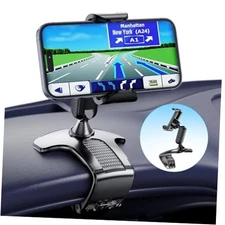 Car Phone Holder Mount for Dashboard 360 Degree Rotation Multifunctional Black