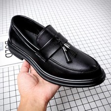 Men's Faux Leather Tassels Pointed Toe Shoes Wedding Casual Party Prom Loafers