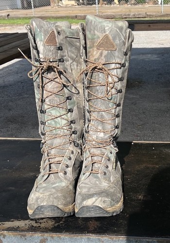 Rocky Men's 9 Med. Camo Moo 15 Tall Zip Snake Lace up Gore-Tex Vibram Soles - Picture 2 of 5