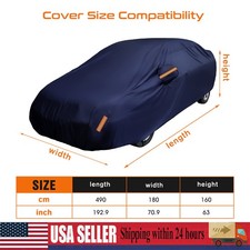 Large Full Car Cover Waterproof Rain Snow Dust Resistant Auto Full Car Cover