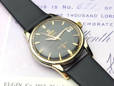 14K/SS Omega Constellation Original GILT Black Cross hair PIE-PAN Dial.SERV ICED 6