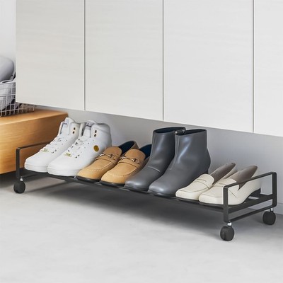 Yamazaki Schuhregal 83x14x27cm mit Rollen ''Tower'' für 4 Paar Schuhe schwarz