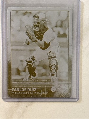 2015 Topps CARLOS RUIZ Yellow Printing Plate 1/1 #233 Series 1 PHI - Picture 9 of 15