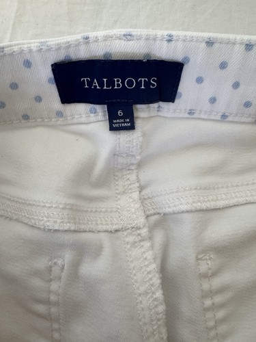 Talbots Damen weiß Pedal Pusher Capri Jeans Coastal Preppy Größe 6 - Bild 3 von 5