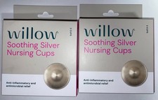 NEW WILLOW Soothing Silver Nursing Nipple Shield Cups - 2pk