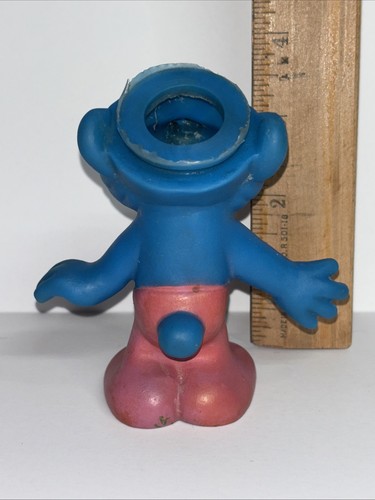 Puffi Vintage Papà Puffo Morbido Vinile Figura Sofubi Squeeze Giocattolo Senza Cappello - Foto 3 di 6