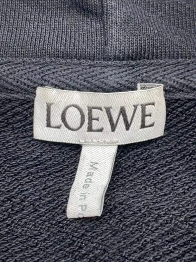 Felpa felpa con cappuccio LOEWE Anagram in pelle con toppa XL cotone BLK H526Y25X15 felpa