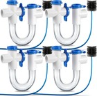3/4 Inch Standard Condensate Trap with Cleaning Brush, PVC U for HVAC... 