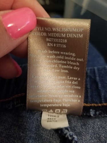 White Stag Jeans Lg 12-14 Petite Med. Blau Elastisch Rücken Wstt Pullon Pcks Stretch - Bild 7 von 7