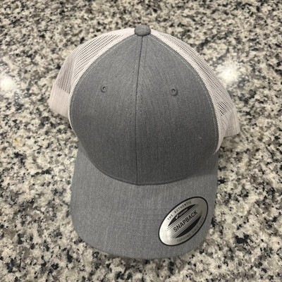 Yupoong The Classics Blank Retro Trucker Mesh Snapback Hat Cap Grey OSFM Solid