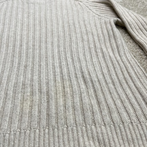 Brunello Cucinelli 100% Cashmere Ribbed Sweater SMALL Beige Pullover Knit Italy - Picture 14 of 16