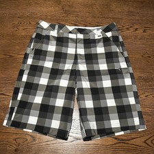 Puma Dry Cell Golf Shorts Grey Black Check Mens 32 Activewear (Measures 33 x 11)