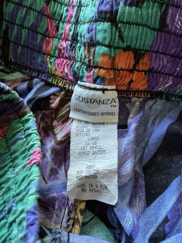 Vintage Sostanza Shorts Large 16/18 Bold Colors Parrots VGUC Pockets - Picture 3 of 12