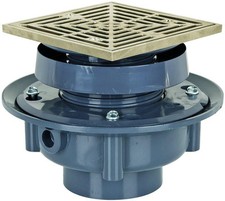 Sioux Chief 833-25PNQ FinishLine 2" Hub PVC Floor Drain w/ 6.5" Nickel Bronze
