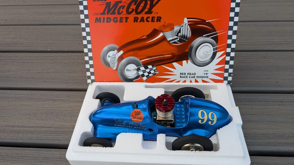 Vintage Nylint McCoy Midget Racer Tether Auto mit Originalkarton und Papieren