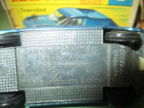 Matchbox Superfast #5 Blue Lotus Europa With Original Box - Lesney - Picture 3 of 4