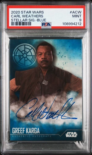 2020 Topps Star Wars Stellar Autograph A-CW CARL WEATHERS Auto /25 PSA 9 Mint