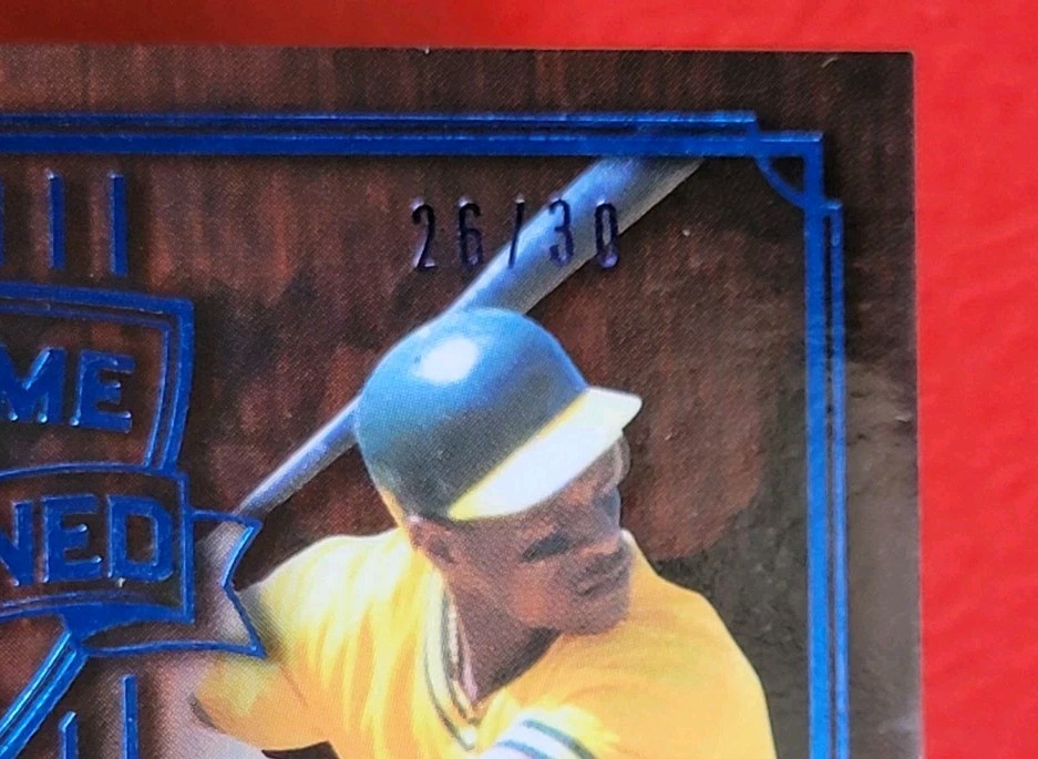 Michael Jordan GAME USED JERSEY Card #26/30 RICKEY HENDERSON Leaf In The Game view 2