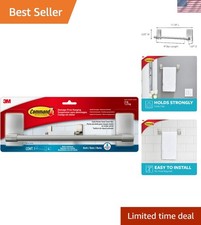 Hand Towel Bar Satin Nickel with 4 Water Resistant Strips, 9" Hand Towel Hold...