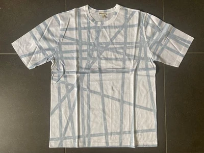 Hermès : tee shirt t shirt Bolduc - Blanc et bleu clair - En coton - Taille 42 - Photo 1/4