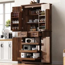 Durable Construction Tall Pantry Cabinet 71'' Stability Pantry Storage Cabinet