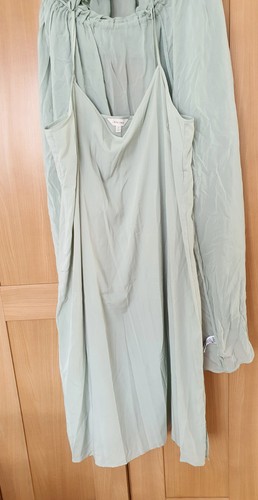 Per Una Women's Dress Sage Ruffle Collar Neck Ties Waisted Maxi (14) 2 part+Cami - Picture 15 of 24