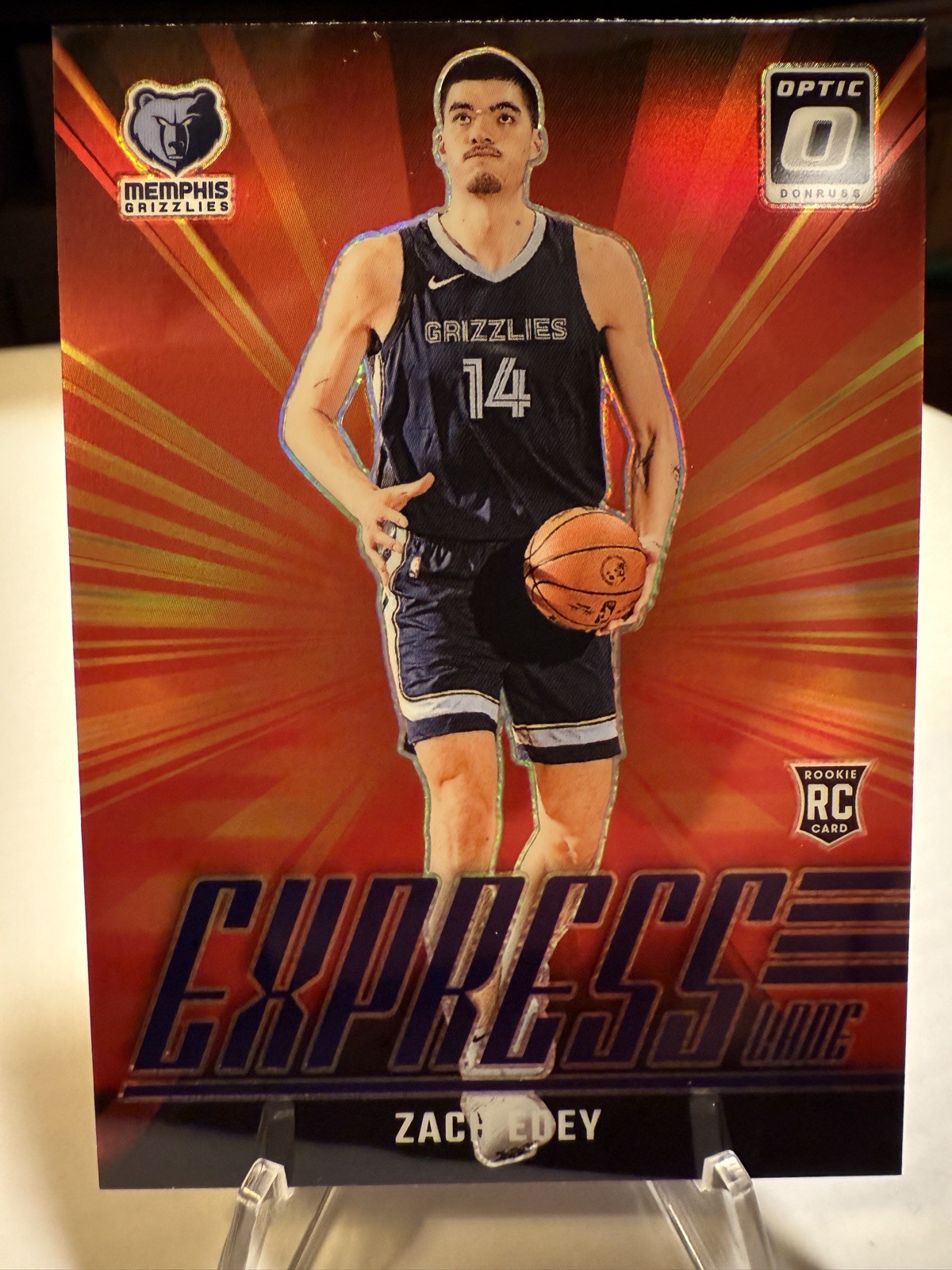 2024-25 Panini Donruss Optic Zach Edey Express Lane Holo Prizm RC #10 Grizzlies
