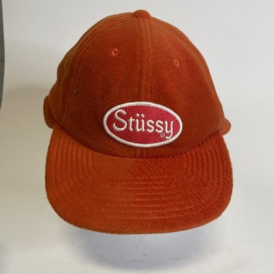 Stussy Ear Flap Cap Orange Hat Sample RARE Skate