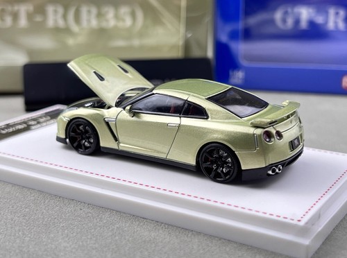 Coche de metal fundido a presión modelo deportivo de carreras BN FH 1:64 JDM Skyline GTR R35 verde - Imagen 8 de 11